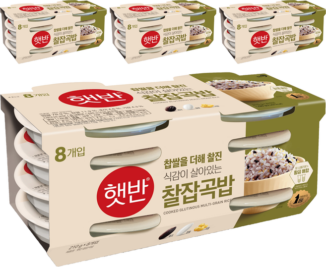 햇반 찰잡곡밥, 210g, 32개