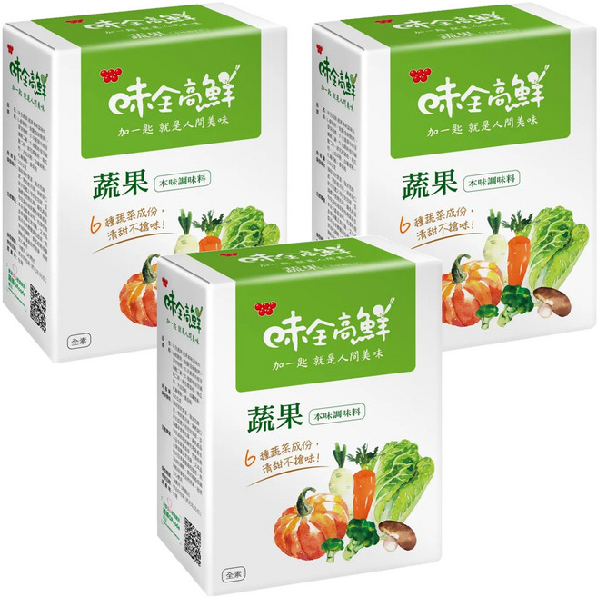 味全高鮮 蔬果本味調味料, 320g, 3盒