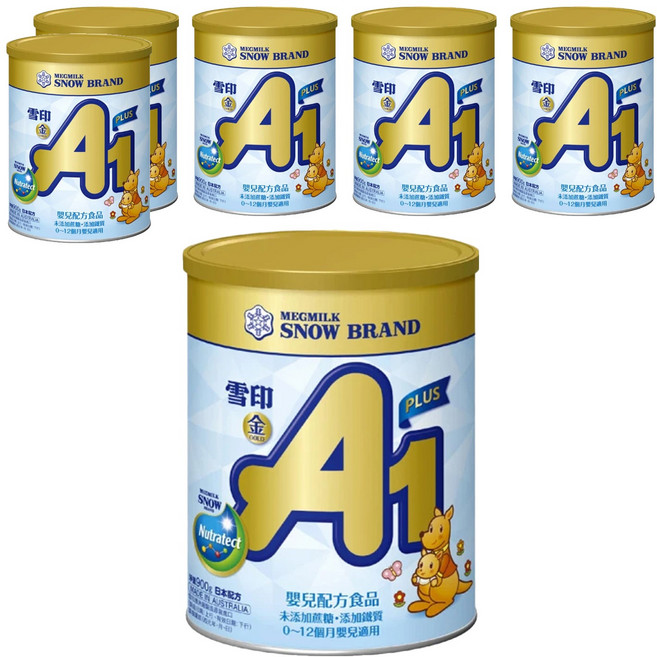 SNOW 雪印 金A1 PLUS嬰兒配方食品 0~12月, 900g, 6罐