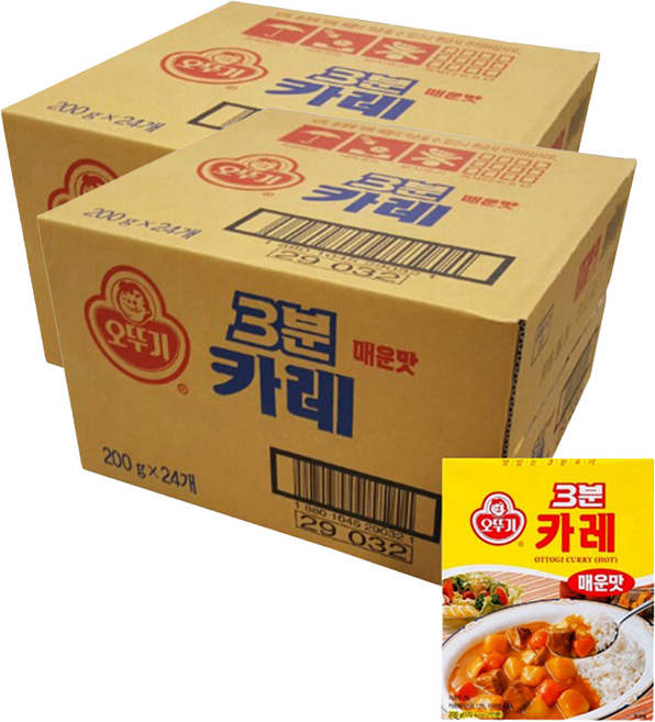 오뚜기 3분 카레 매운맛, 200g, 48개