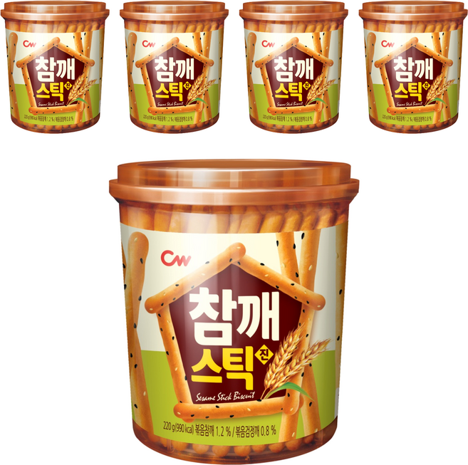 청우식품 참깨스틱 진, 220g, 5개