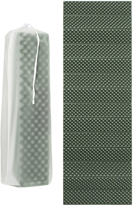 코멧 백패킹 접이식 1인용 발포 캠핑매트, 올리브