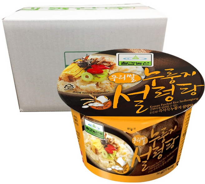 칠갑농산 누룽지 설렁탕, 74g, 4개