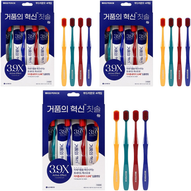 페리오 거품의 혁신 토네이도 칫솔, 4개입, 3세트