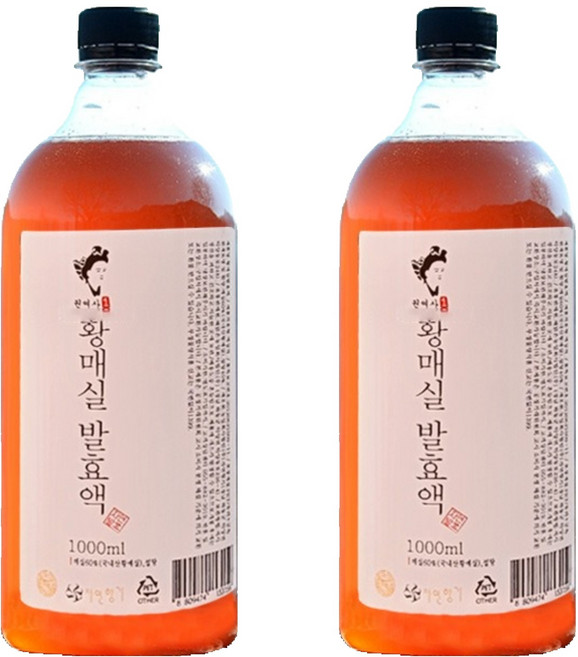 하동권여사 황매실 발효액, 1L, 2개