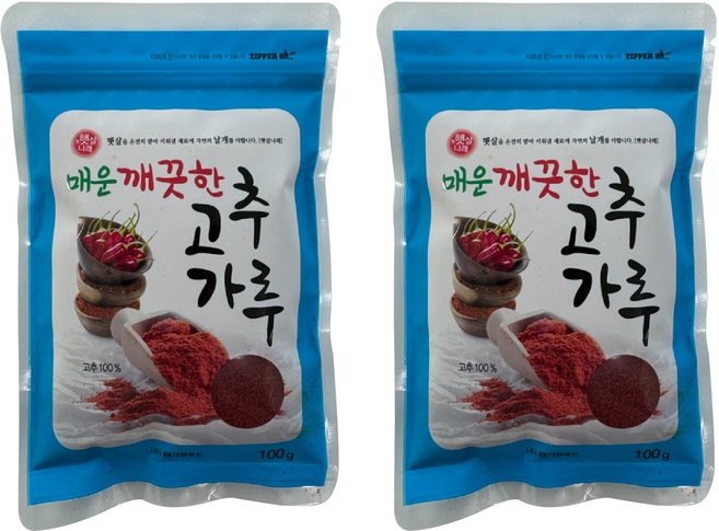 해가원 매운 깨끗한 고추가루, 100g, 2개