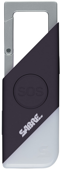SABRE 沙豹 2合1高分貝SOS隨身警報器 LED燈 130dB警報聲 1800英尺(500米)聲音範圍 多功能登山扣, 1個