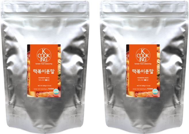 케이쿠킹 떡볶이 분말 순한맛, 500g, 2개