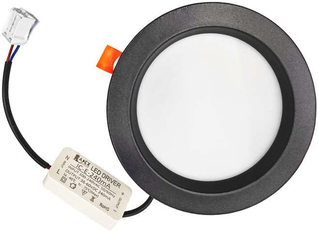 APEX LIGHTING 艾沛斯照明 12cm 10W LED崁燈 柔光款導光板 6500K AP-D1210D-C5, 黑色, 1個