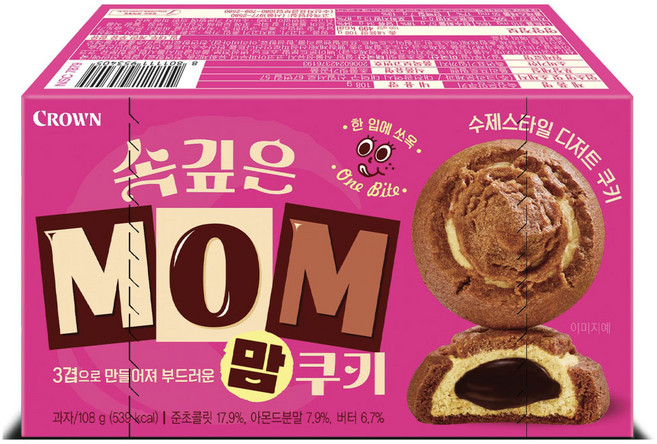 크라운 속깊은 맘쿠키, 108g, 1개