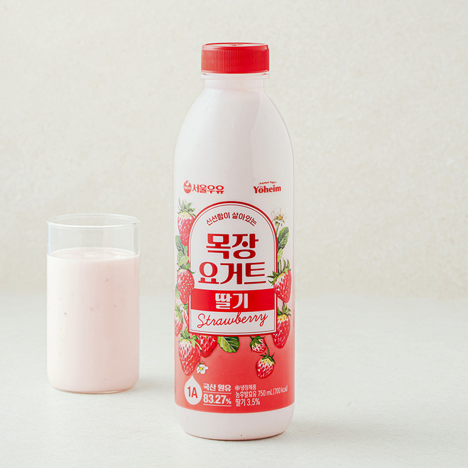 서울우유 신선함이 살아있는 목장요거트 딸기, 750ml, 1개입, 1개
