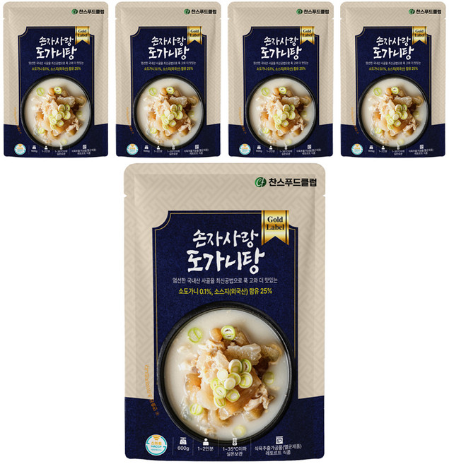 찬스푸드 손자사랑 도가니탕, 5개, 600g