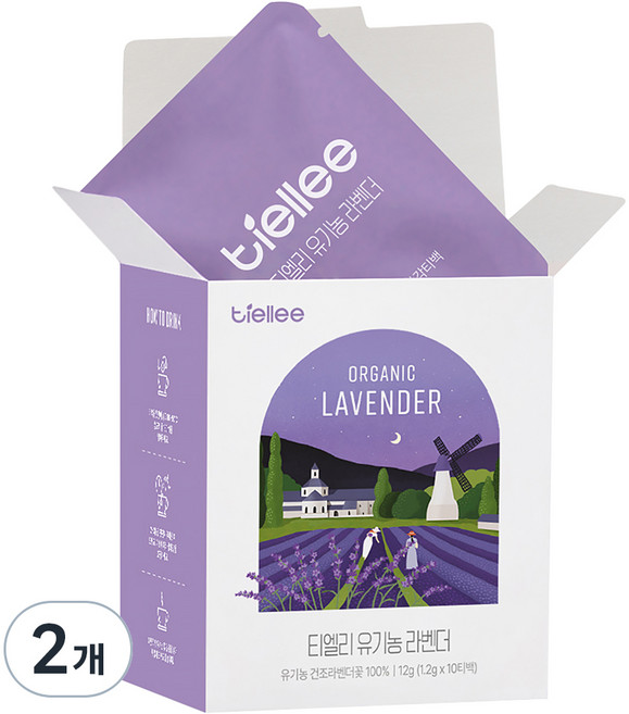 티엘리 유기농 라벤더 차 티백, 1.2g, 2개, 10개입