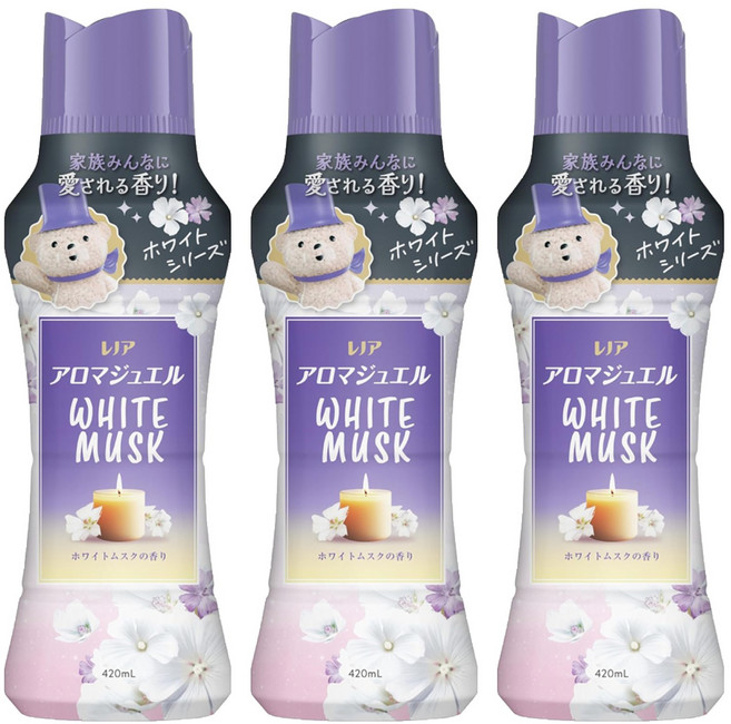 Lenor 蘭諾 日本原裝進口 衣物芳香豆 白麝香, 420ml, 3瓶