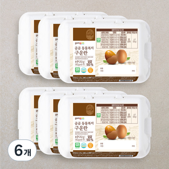 곰곰 동물복지 구운란, 6구, 6개