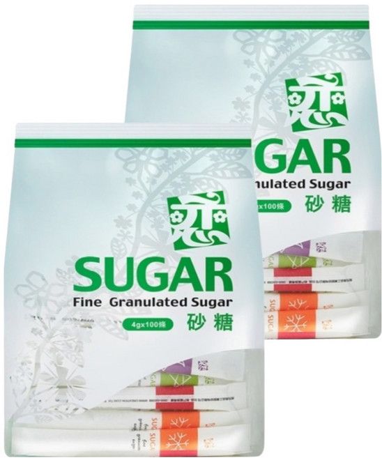 開元食品 戀 長條砂糖 100入, 400g, 2袋