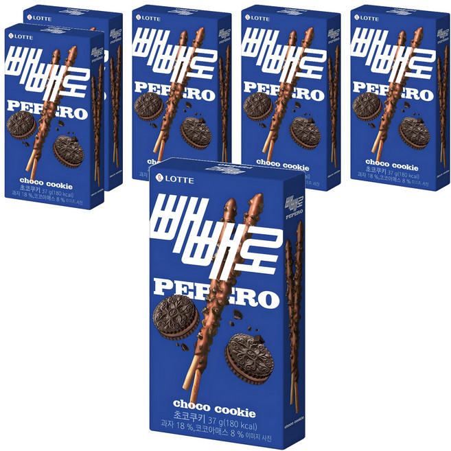 빼빼로 초코쿠키, 37g, 6개