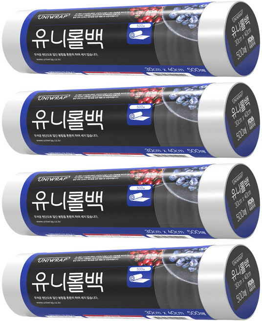 유니랩 유니롤백 대 30cm x 40cm, 대(L), 500개입, 4개
