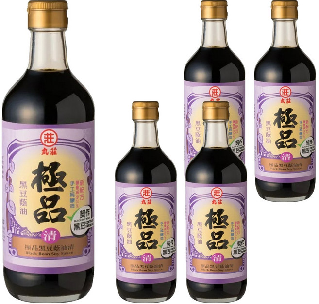 丸莊醬油 極品黑豆蔭油清 手工純釀造, 450ml, 5瓶