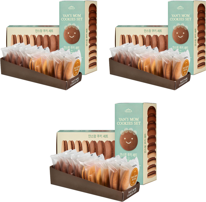 신라명과 얀스맘 쿠키 세트, 650g, 3세트