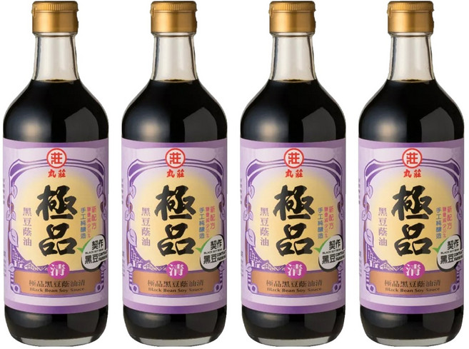 丸莊醬油 極品黑豆蔭油清 手工純釀造, 450ml, 4瓶