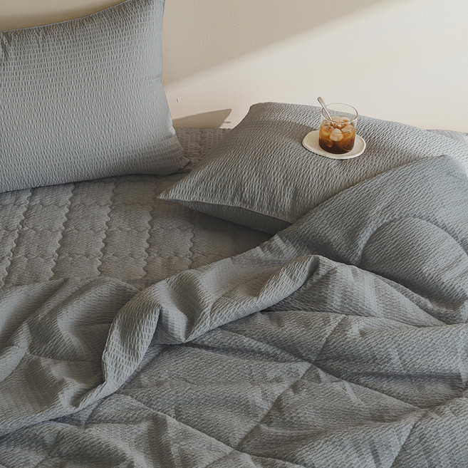 아망떼 포휴즈 시어서커 리플 여름 차렵이불, 차콜