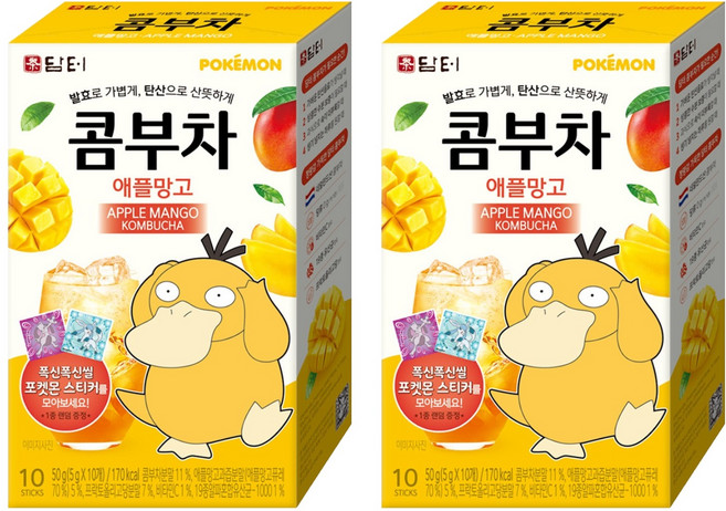 담터 포켓몬 콤부차 애플망고, 5g, 10개입, 2개
