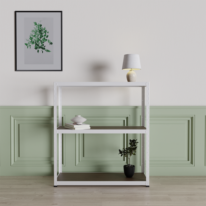 슈랙 철재 스탠드선반, 화이트프레임, 3단