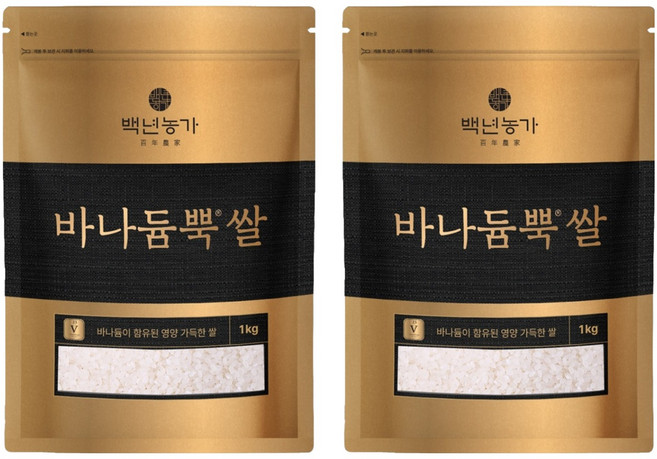 바나듐뿍 백년농가 쌀, 1kg, 2개