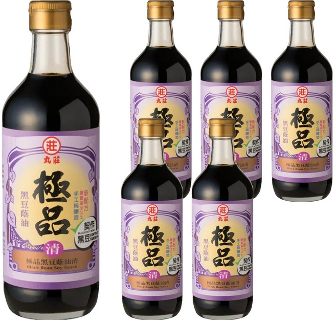 丸莊醬油 極品黑豆蔭油清 手工純釀造, 450ml, 6瓶