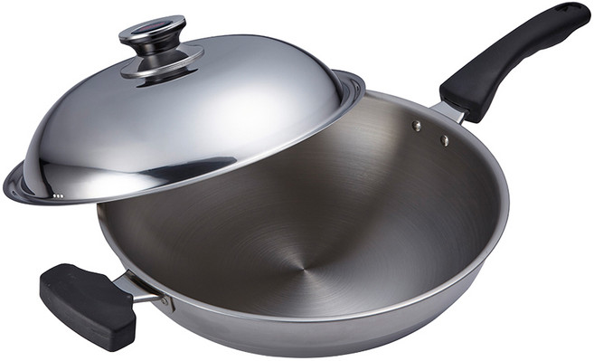 PLUS PERFECT 理想 品味七層雙耳複合金炒鍋 附單把, 40cm, 1個