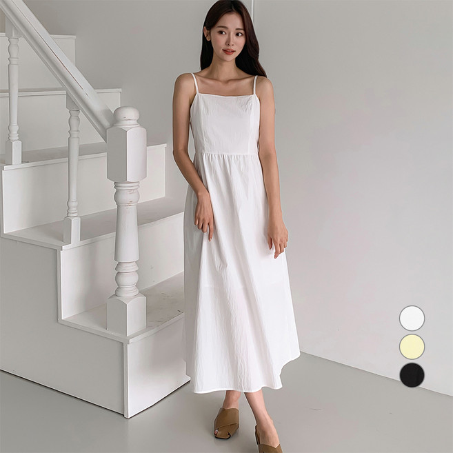 아피나르 여성용 셔링 A라인 뷔스티에 원피스