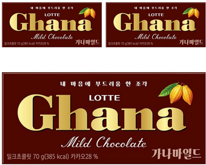 가나 마일드 밀크초콜릿, 70g, 3개
