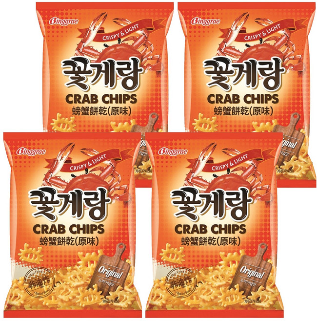 Binggrae 螃蟹餅乾 原味, 70g, 4包