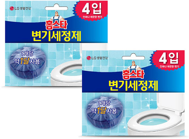 홈스타 변기 세정제 고체형 4p, 160g, 2개