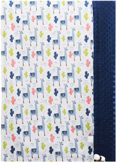 OhBabyLying 讓寶寶躺躺 荳荳毯 秋冬絨款, 深藍羊駝