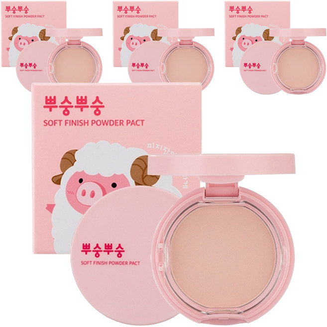미팩토리 뿌숭뿌숭 파우더팩트 9g, 핑크, 4개