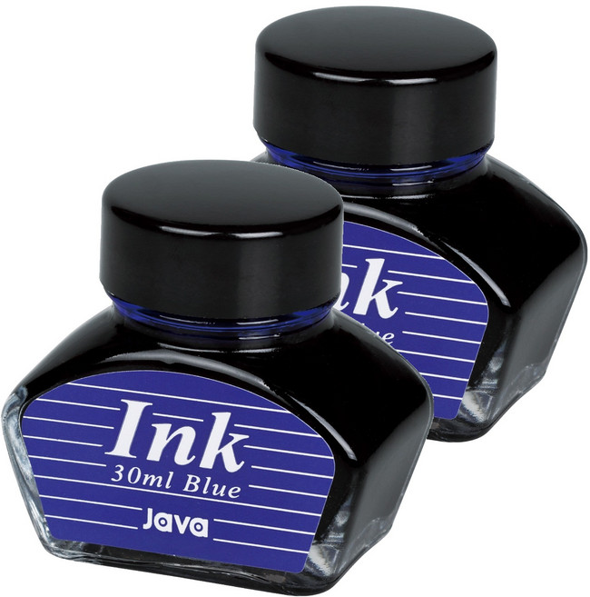 자바펜 만년필용 병잉크 30ml, 2개, 청색