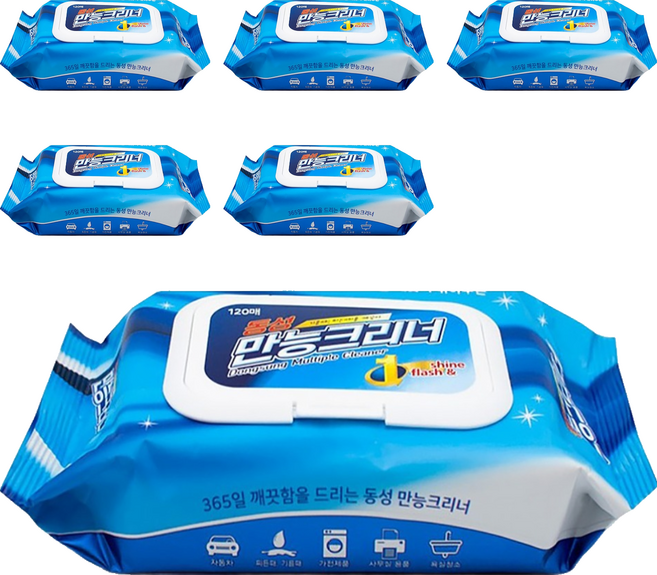 동성만능크리너 세정티슈 캡형 120p, 6개