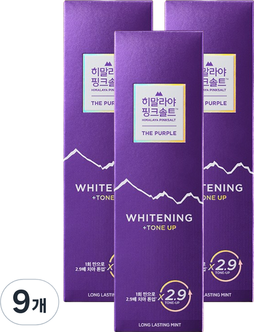 히말라야핑크솔트 더 퍼플 톤업 화이트닝 치약, 100g, 9개
