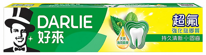 DARLIE 好來 超氟強化琺瑯質牙膏 持久清新 固齒 含天然薄荷精華, 175g, 1條, 1條
