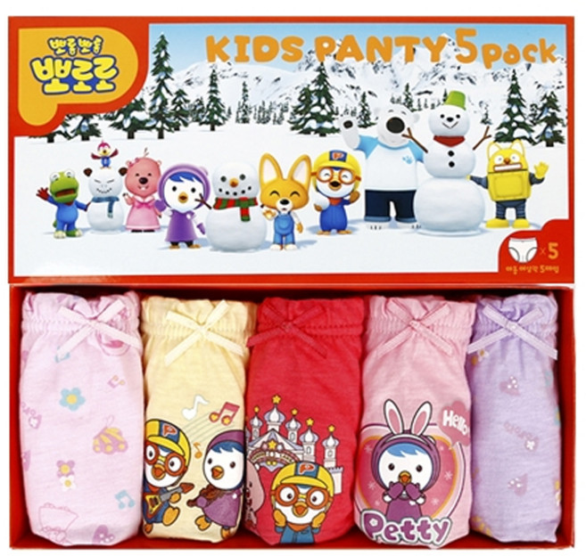 씨엘스토리 여아용 뽀로로 삼각팬티 5p 세트