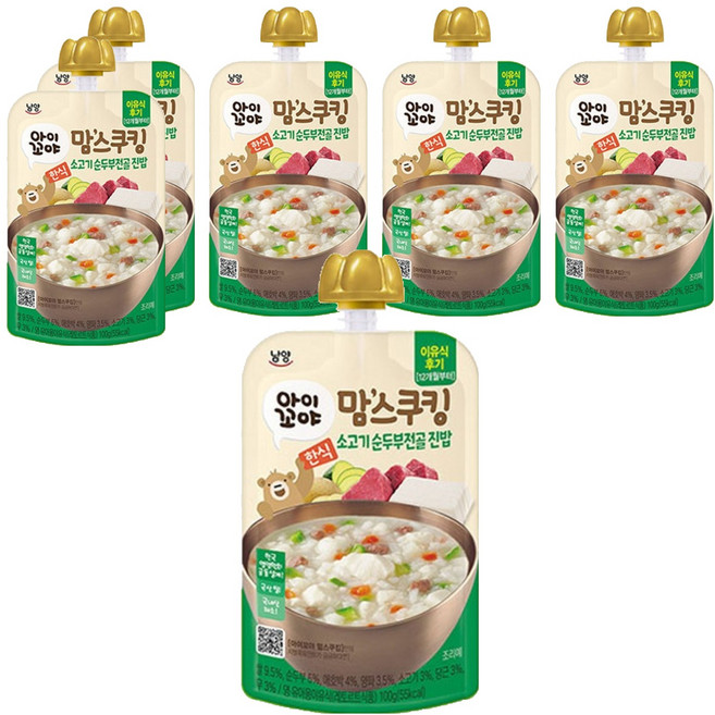 맘스쿠킹 이유식, 100g, 6개, 소고기 순두부전골 진밥