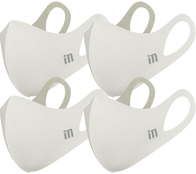 아이엠섬유 사계절용 구리 마스크, 아이보리, 4개