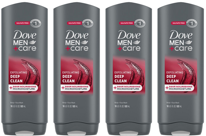Dove 多芬 男士深層清潔洗臉沐浴露, 532ml, 4瓶