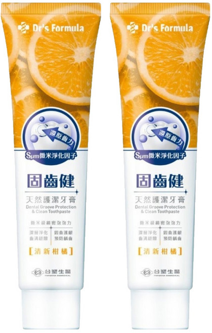 台塑生醫 Dr's Formula 固齒健 天然護潔牙膏, 110g, 2條