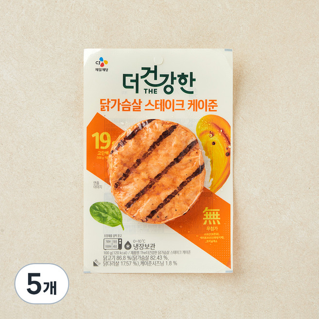 더건강한 부드러운 닭가슴살 순살 케이준, 100g, 5개
