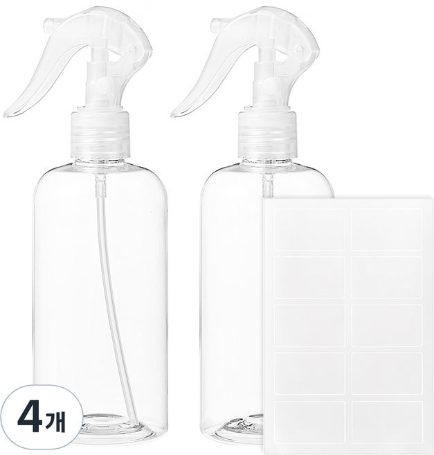 코멧 건스프레이 용기 300ml, 투명, 4개