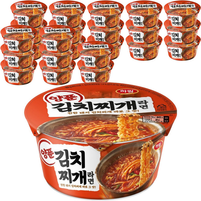 하림 양푼김치찌개라면 컵 102g, 24개