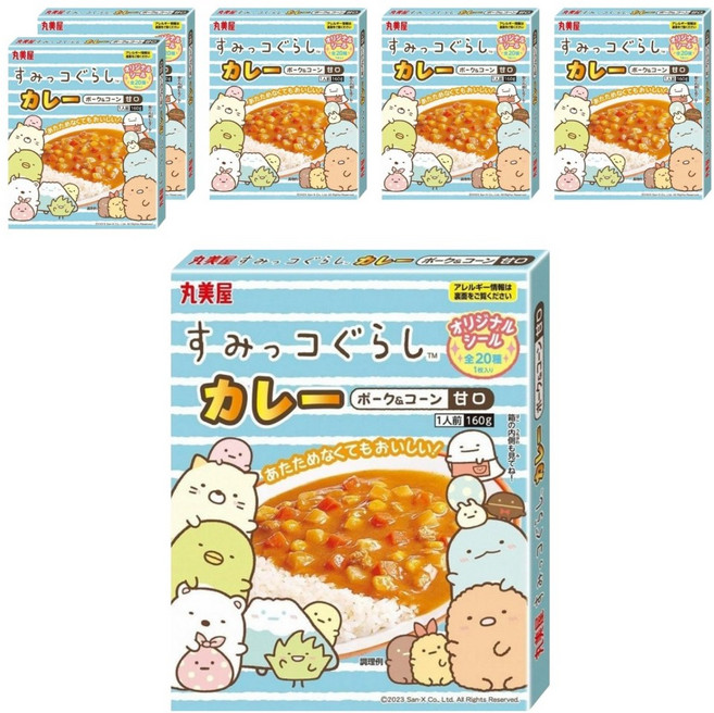 丸美屋 速食甘口咖哩 角落生物 豬肉 + 玉米, 160g, 6盒